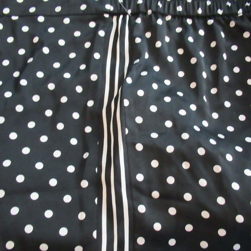INC Women's Satin Tuxedo Stripe Lounge Sleep Shorts, Black Polka Dot, 3XL - Picture 3 of 6
